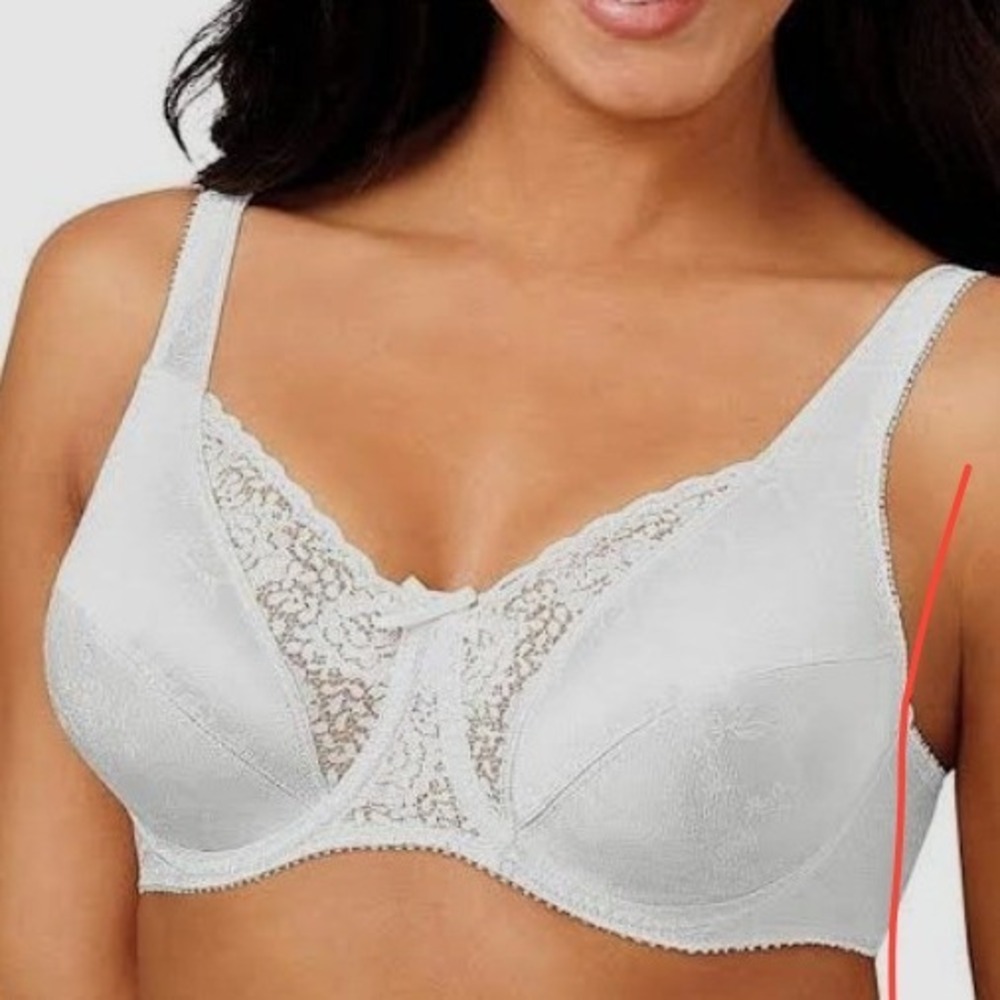 Playtex Love my Curves White Lace Floral Full Coverage Underwire Bra 38DD